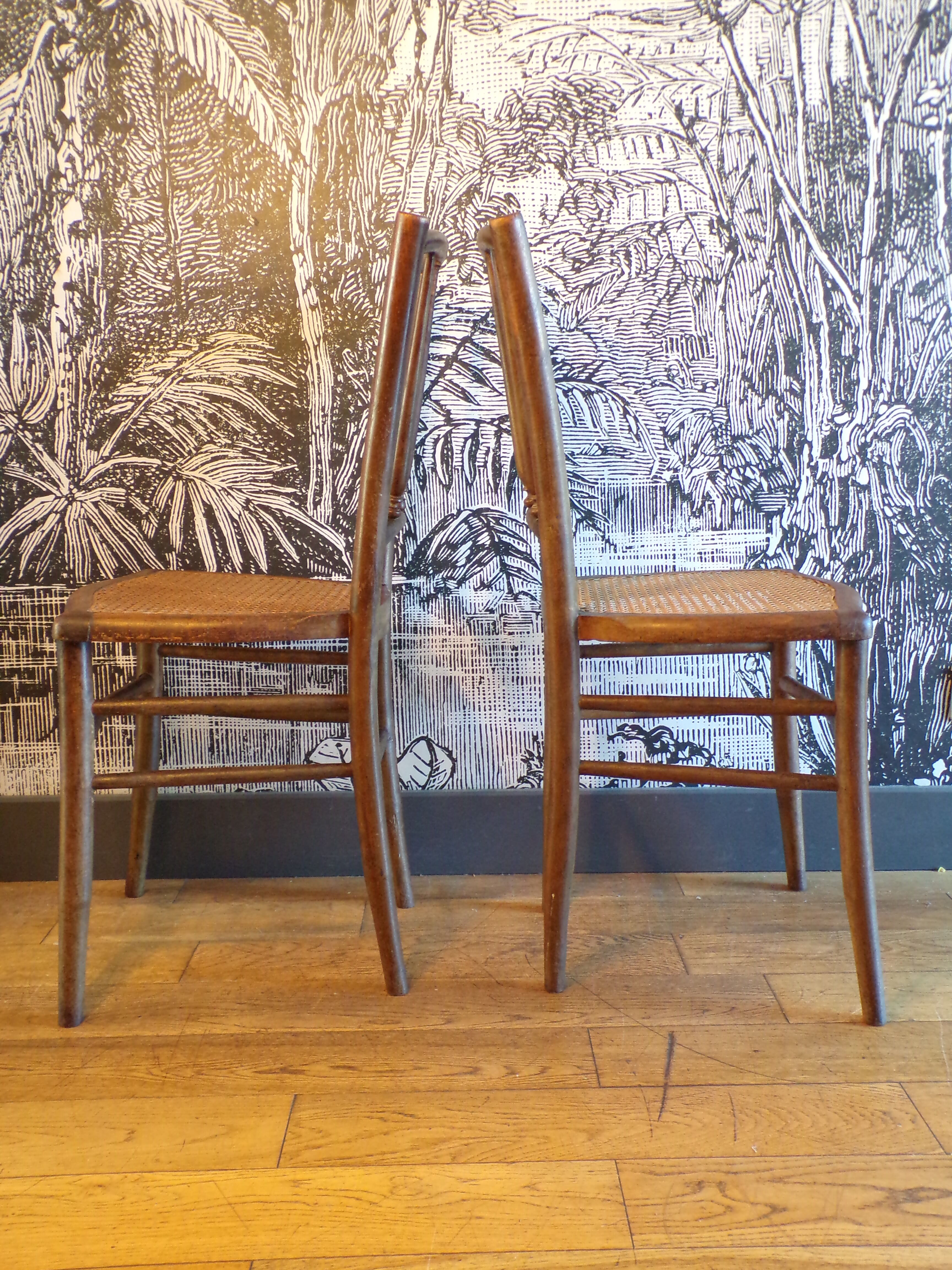 Pair of 1900 cane chairs
