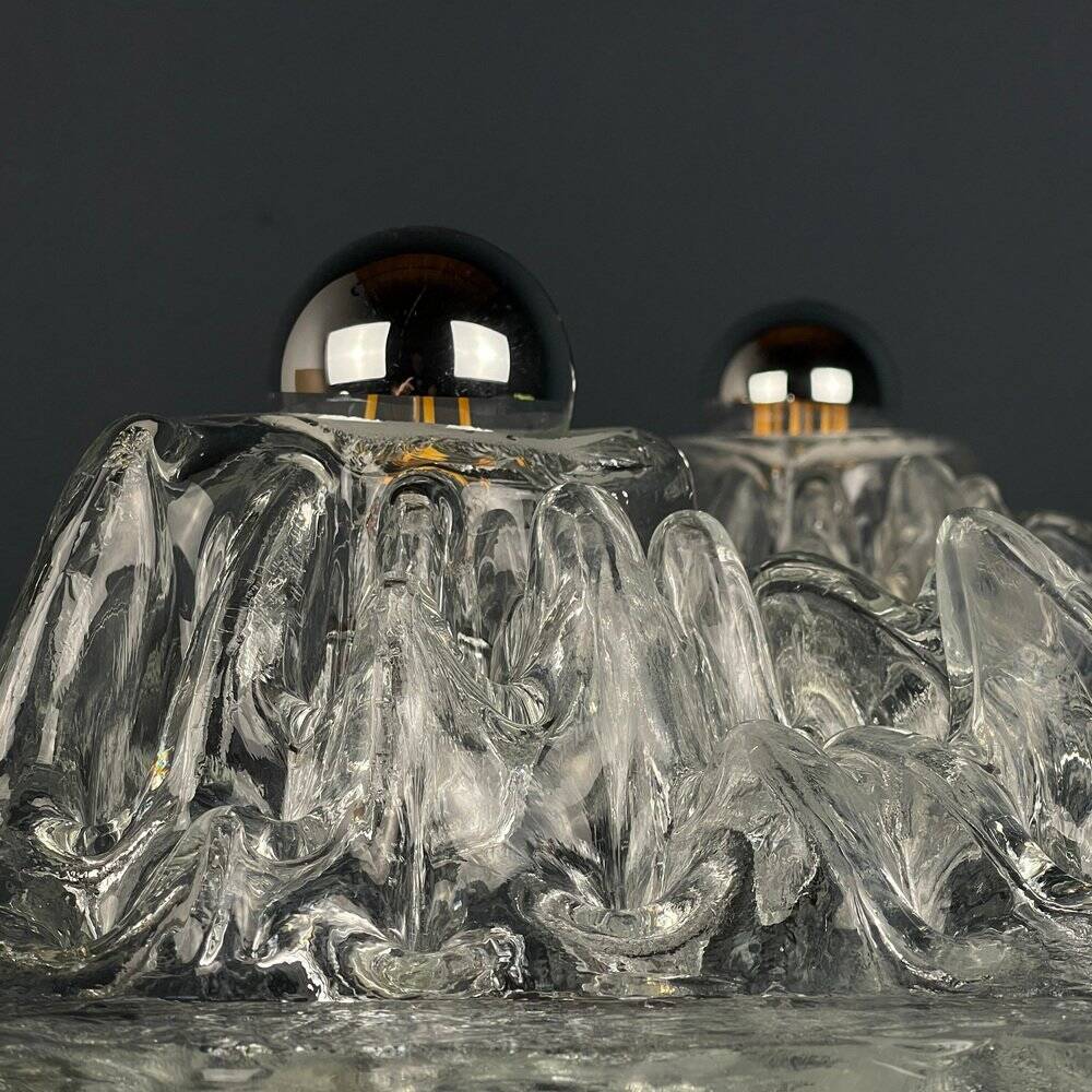 Murano wall lamps Polifemo by Angelo Brotto for Esperia, Italy, 1970s, set of 2