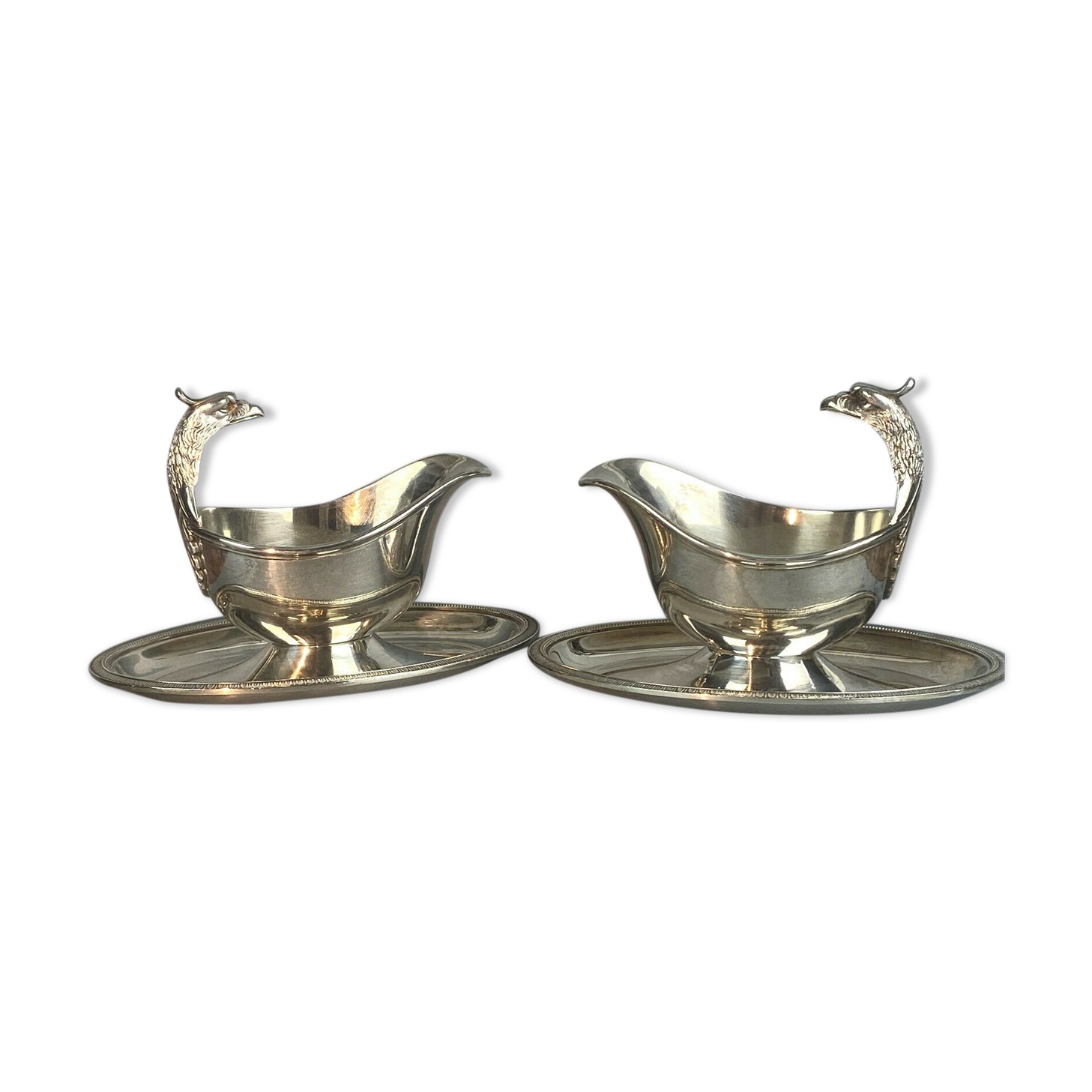 Pair of gooseneck sausages model Malmaison by Maison Christofle XXth