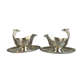 Paire de saucières col de cygne model Malmaison par Maison Christofle XXème