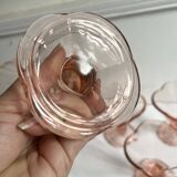 Pink glass ice cream cups