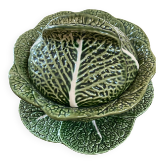 Soup tureen in cabbage barbotine