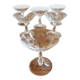 6 glasses of vintage crystal champagne