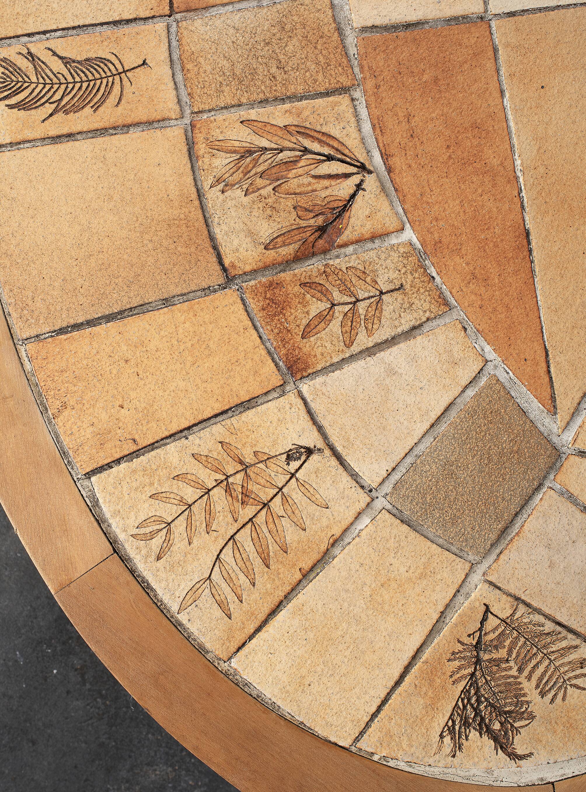 Vallauris wooden and ceramic coffee table