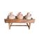 Old wooden jar holder with 3 clay jars