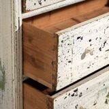 Large antique chest of drawers with white patina (circa 1920) #42