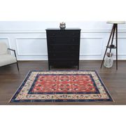 Vintage Turkish Oushak Handmade Wool Cotton Red Area Rug 130x190