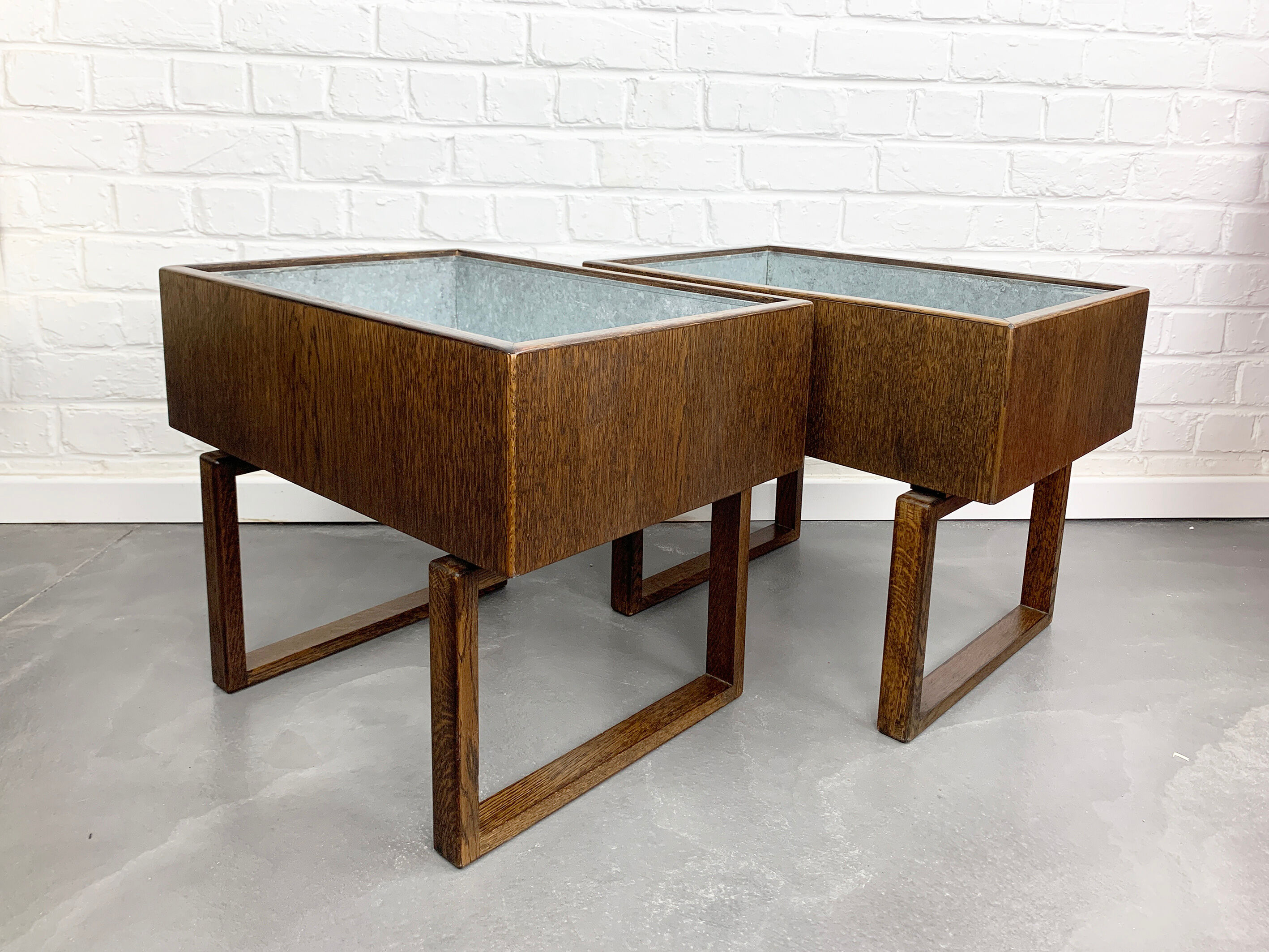 Pair of Scandinavian Planters Made of Exotic Wood, Kai Kristiansen, Salin Mobler, Denmark, 1960