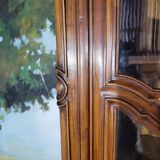 Louis XV period cherry wood sideboard with two glass panels