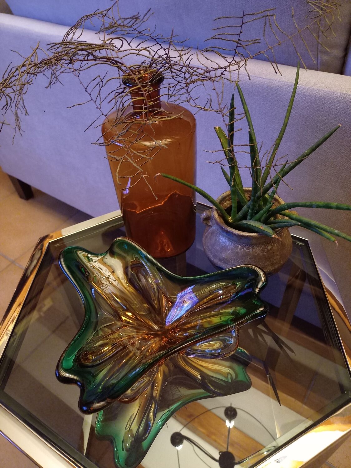 Centerpiece cutter, glass design Murano Sommerso