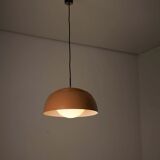 Pendant lamp by B+L Leuchten, orange dome shade and opal glass diffuser