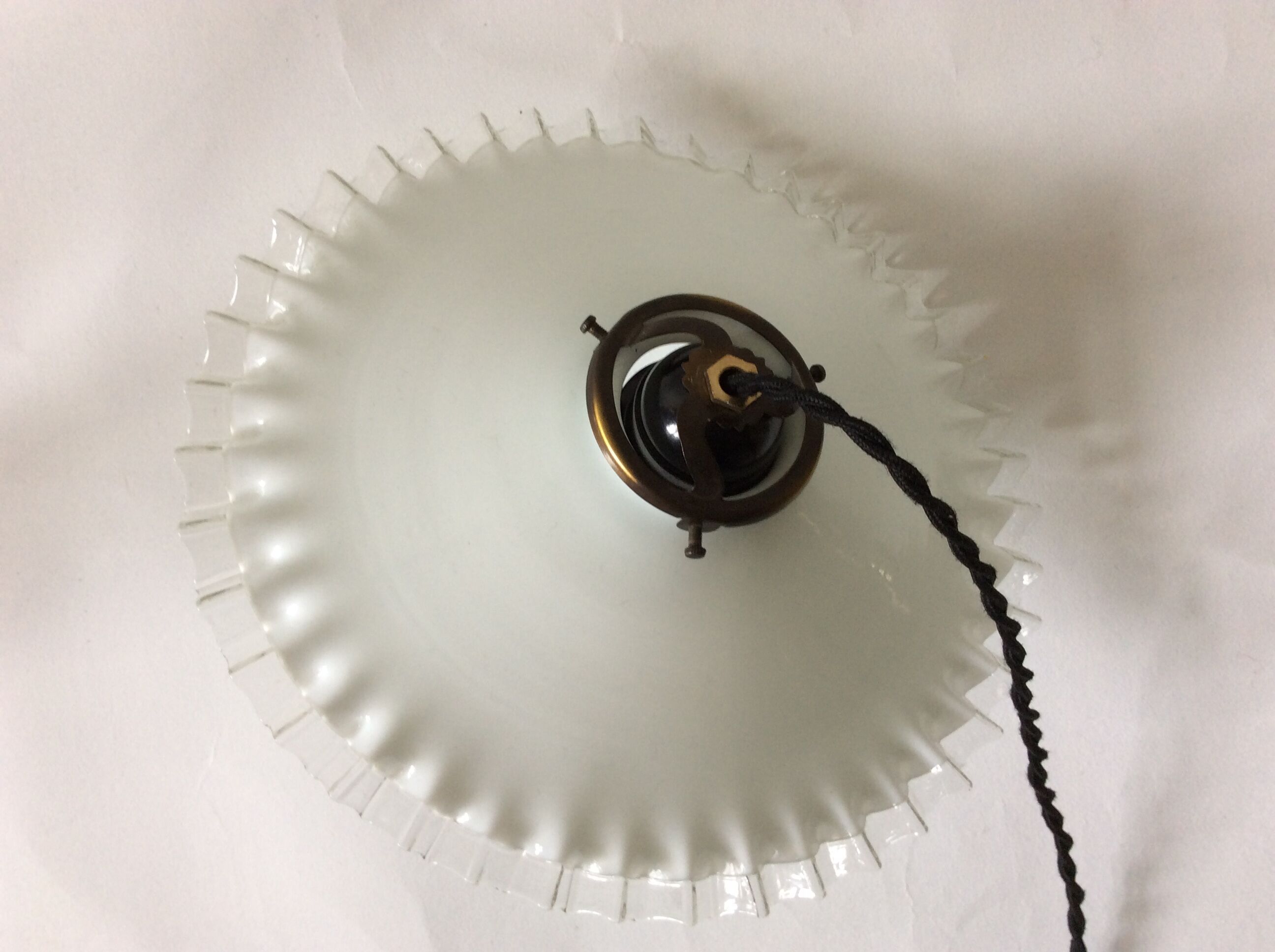 Vintage opaline hanging lamp