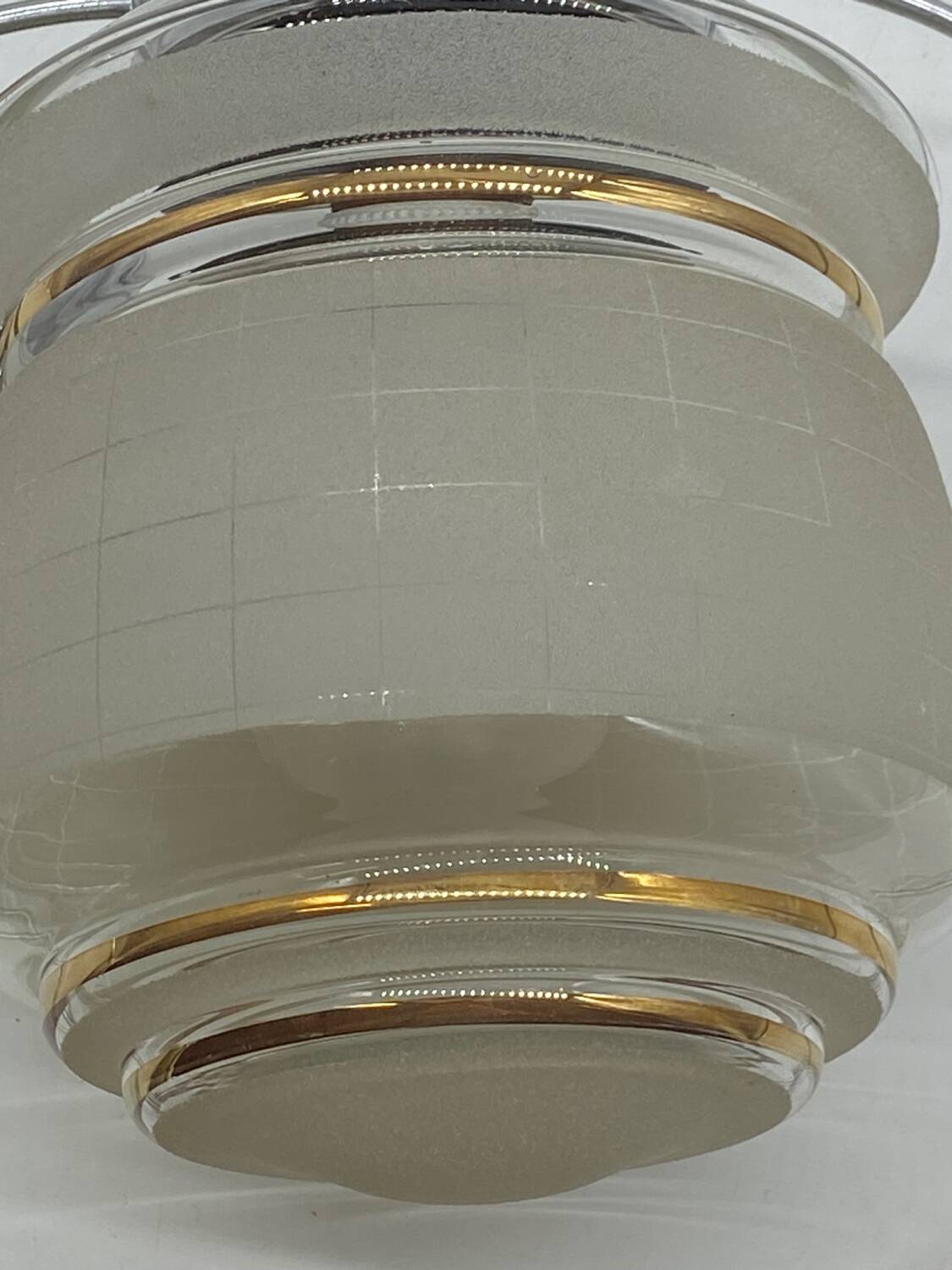 Art Deco chandelier / light fixture / pendant light, vintage, chrome