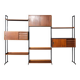 Vintage 20thc italian modular teak wall cabinet c.1960