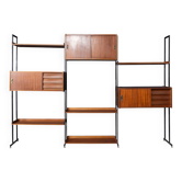 Vintage 20thc italian modular teak wall cabinet c.1960