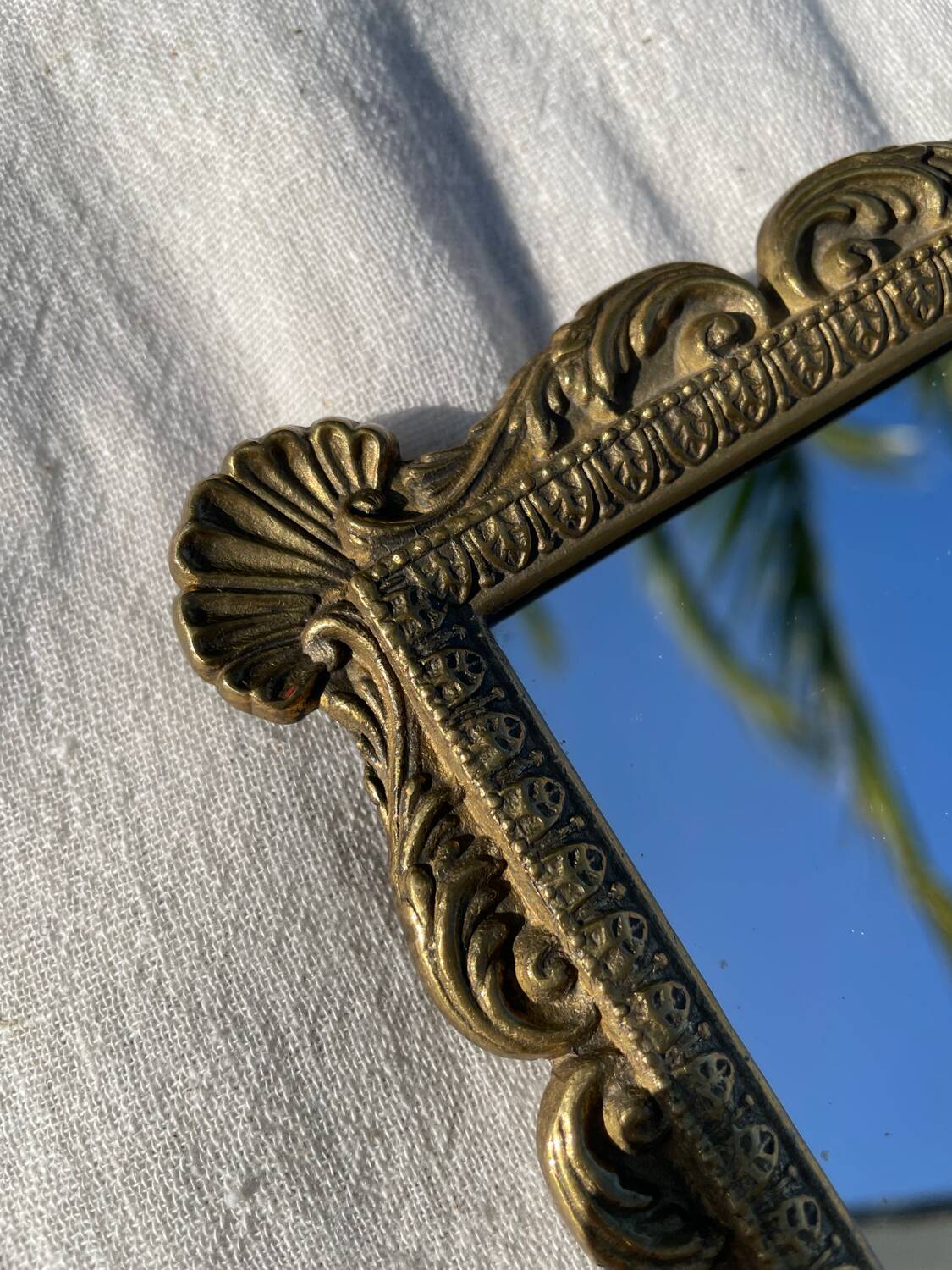 Antique bronze mirror