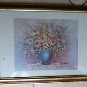 Frame in marbled gilded wood with glass 57.50 x 42.50 cm