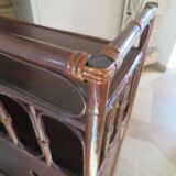 Support buffet bibus woven rattan 2 doors in caning - vintage 60s/70s