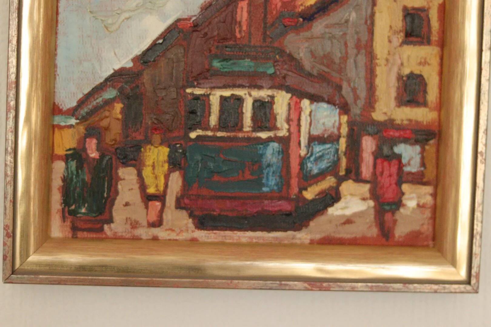 Original Mid Century Swedish Oil on Panel – “City II” by Wilhelm Henning –