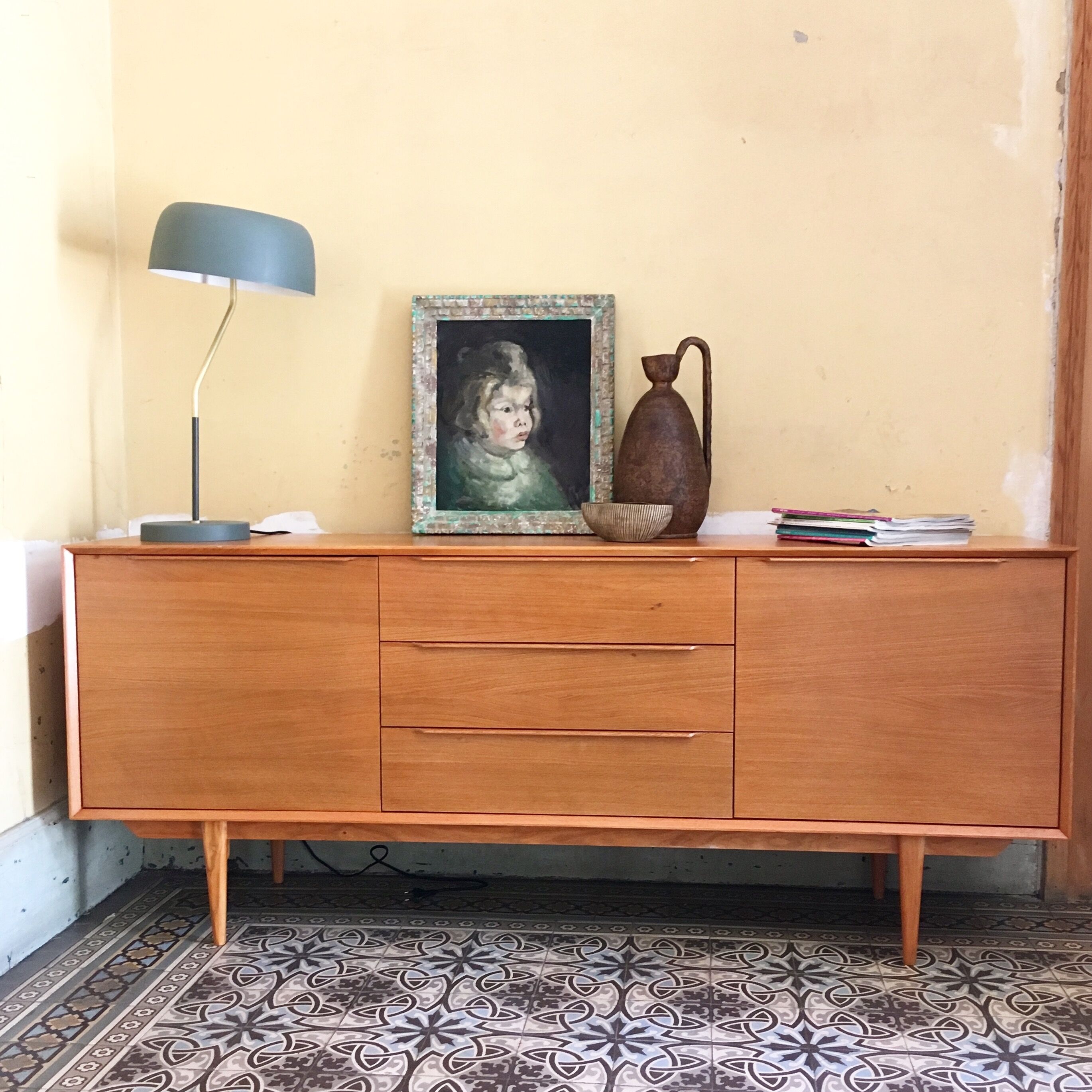 Scandinavian enfilade in light wood