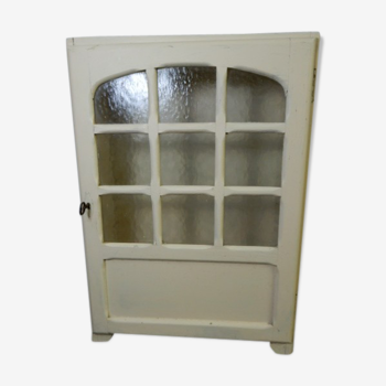 1950s painted wooden toilet cabinet 2 shelves to hang