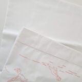 Old embroidered flat sheet for cradle