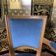 Louis XVI style convertible armchair blue velvet