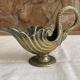 Bronze cup with green partial patina in the shape of a swan, Max le verrier