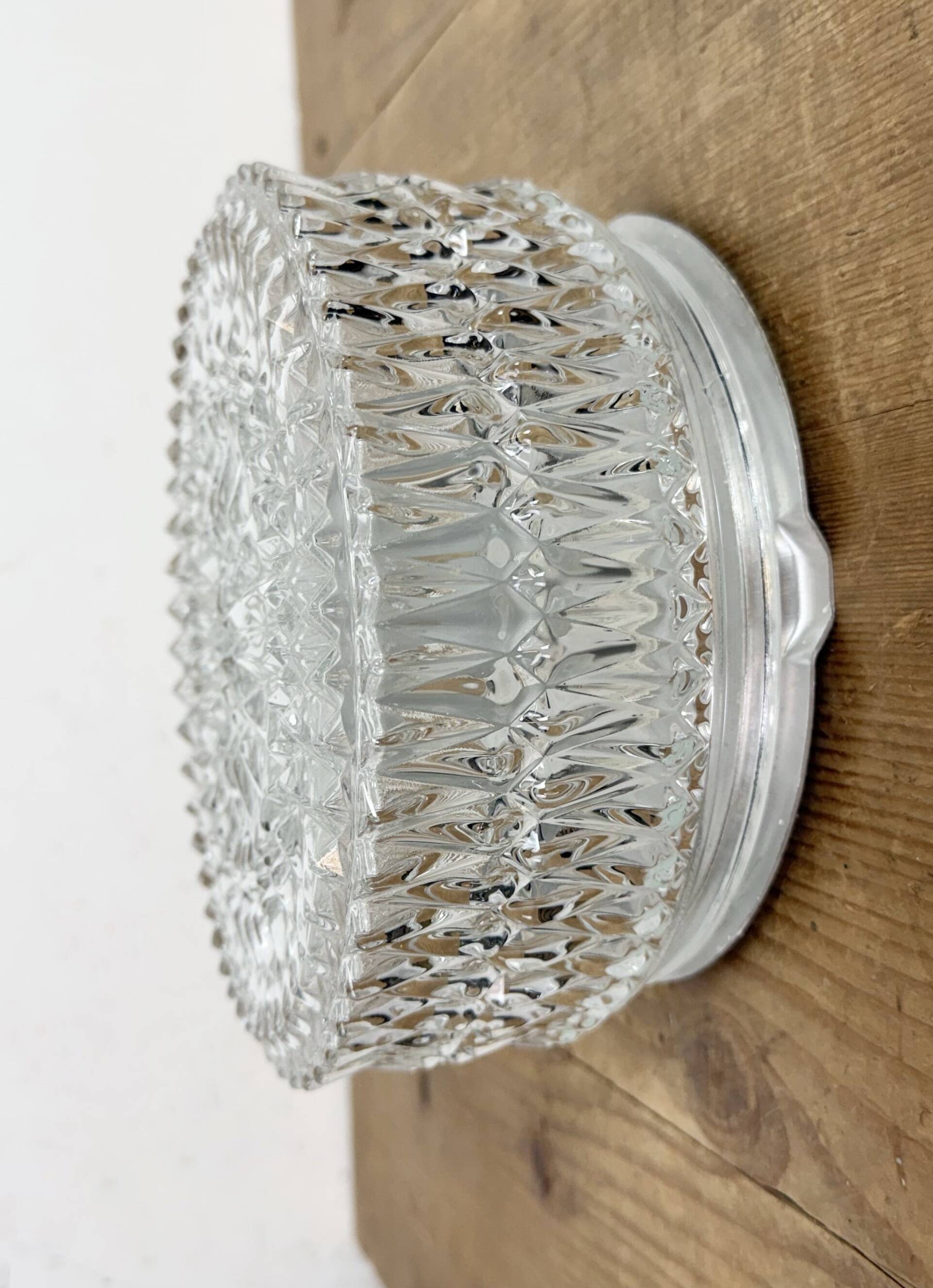 Vintage Glass Wall Or Ceiling Light, 1970s