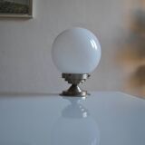 Art Deco table lamp with white opaline glass globe
