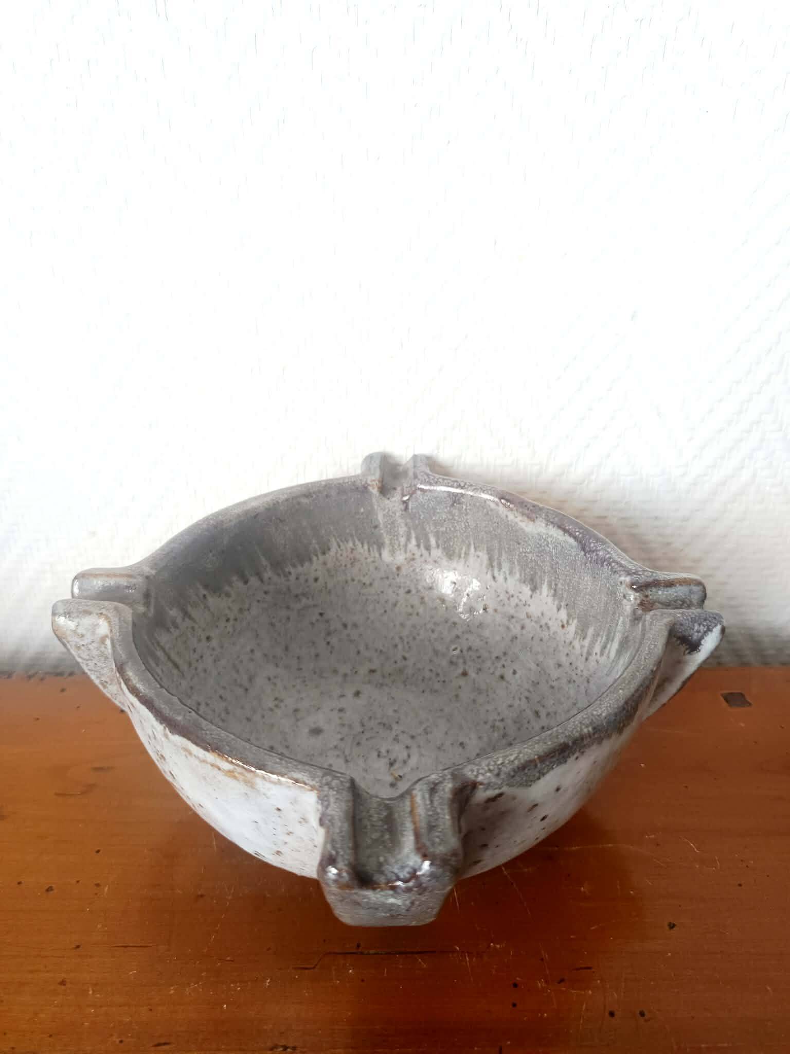 Vintage stoneware ashtray mortar