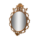 Oval mirror in gilded brass, figures of cherubs and moldings