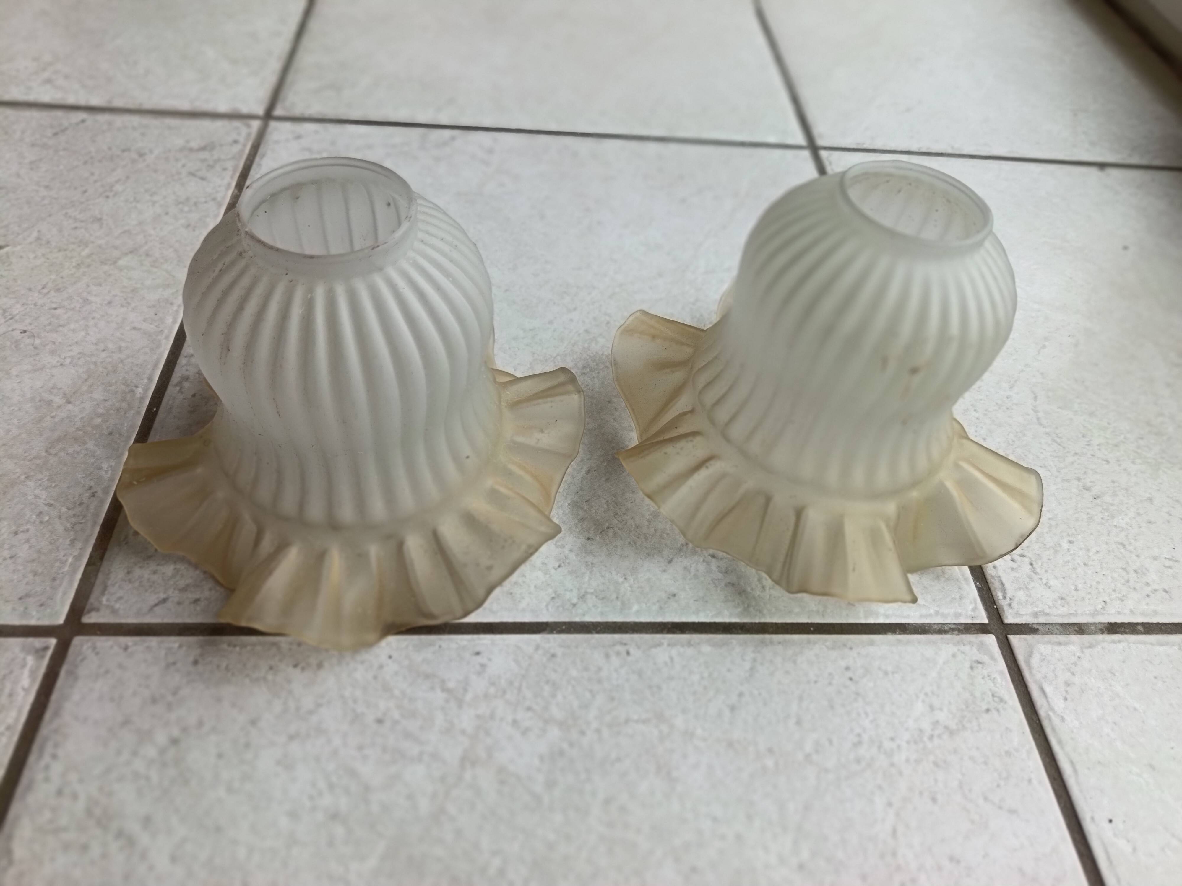 Pair of glass tulip lampshades