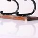 wood and wrought iron coat racks, set of two