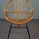 Dark rattan armchair with armrests Dutch Design 1960