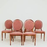 Set of 6 medallion dining chairs, Indian pink