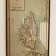 Ancienne carte de l'Isle de Corse encadrée sous verre