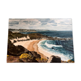 Oil on canvas seaside landscape
