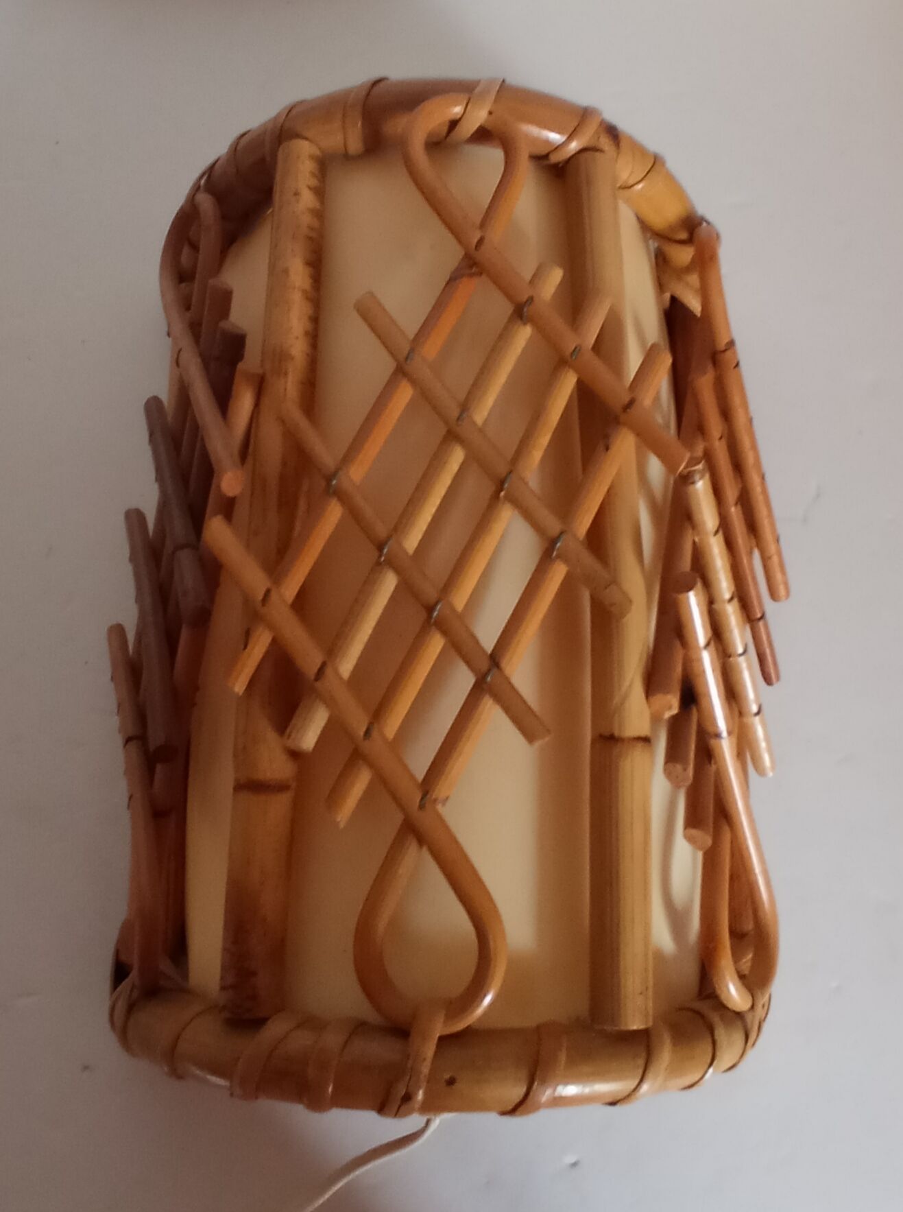 Pair of bamboo sconces 70s