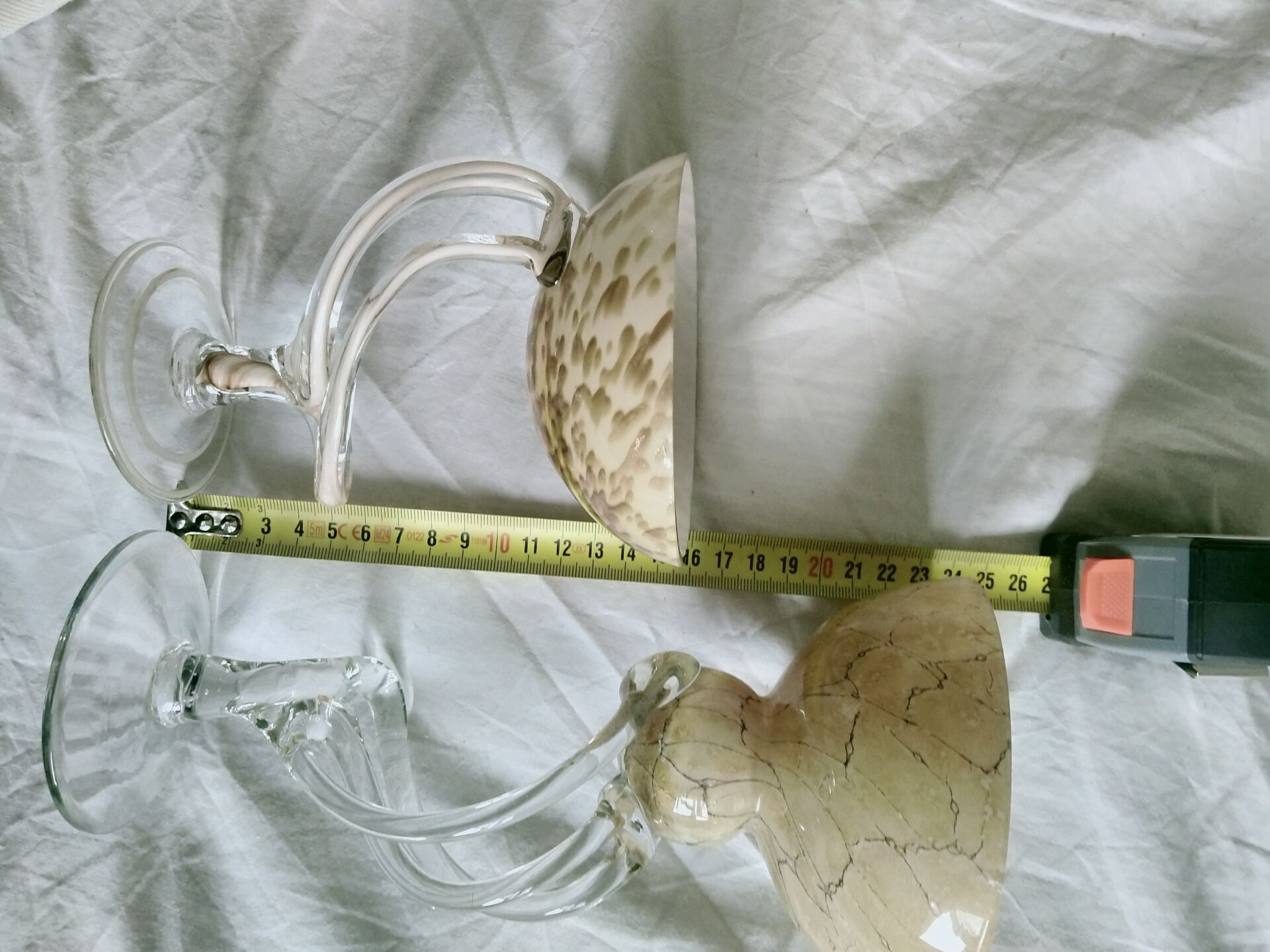 2 blown glass cups