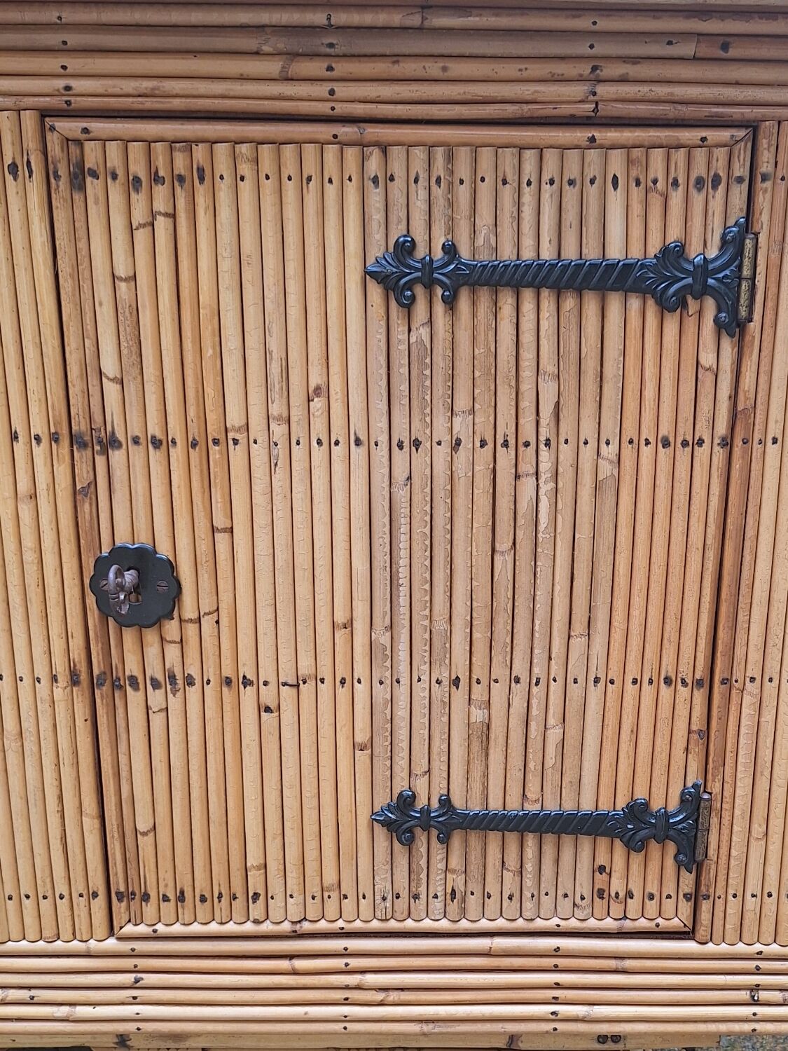 Rattan sideboard attributed to Audoux Minet