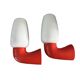 Pair of red and white seventies wall lights