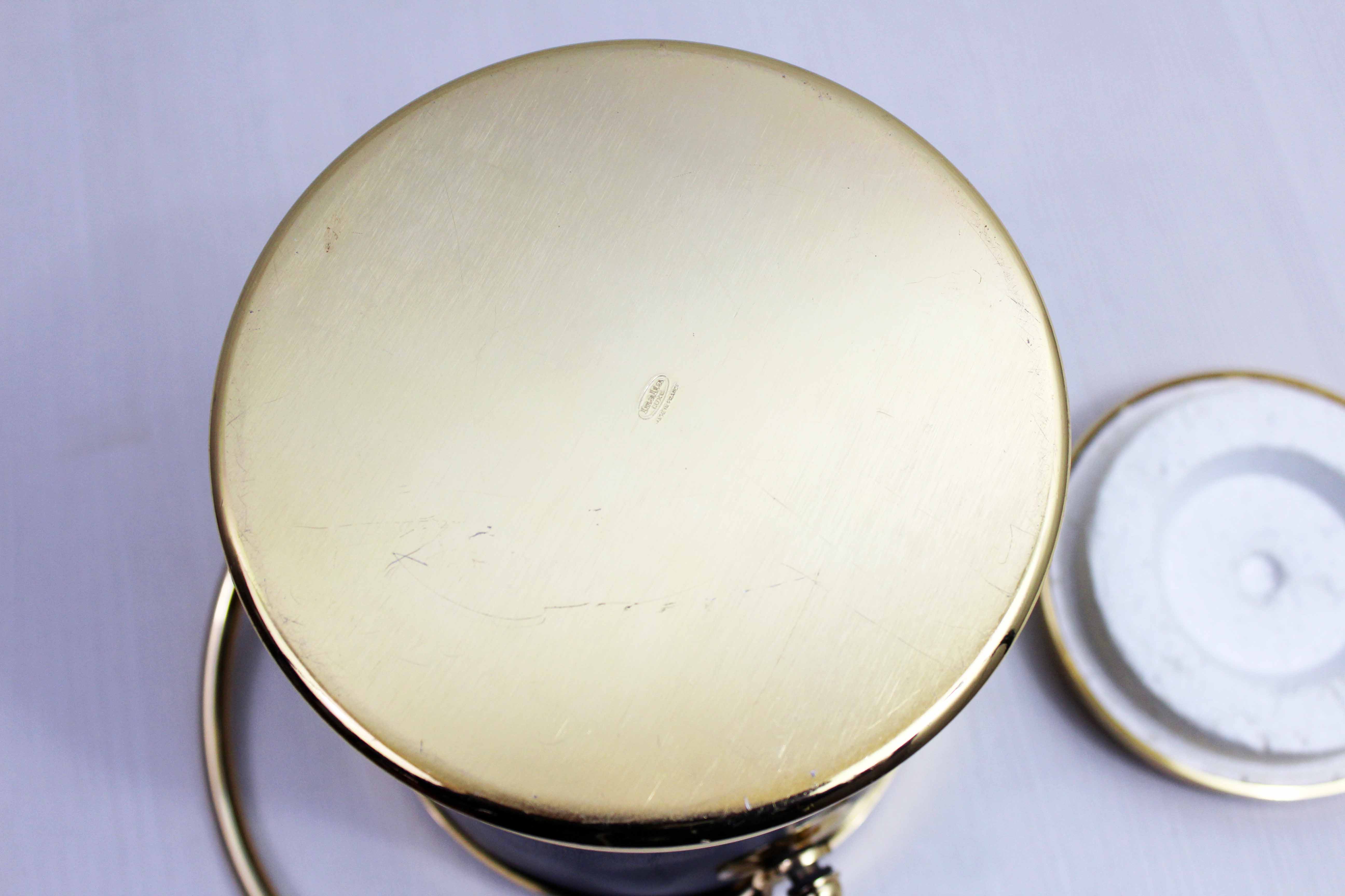 Vintage leather and brass ice bucket