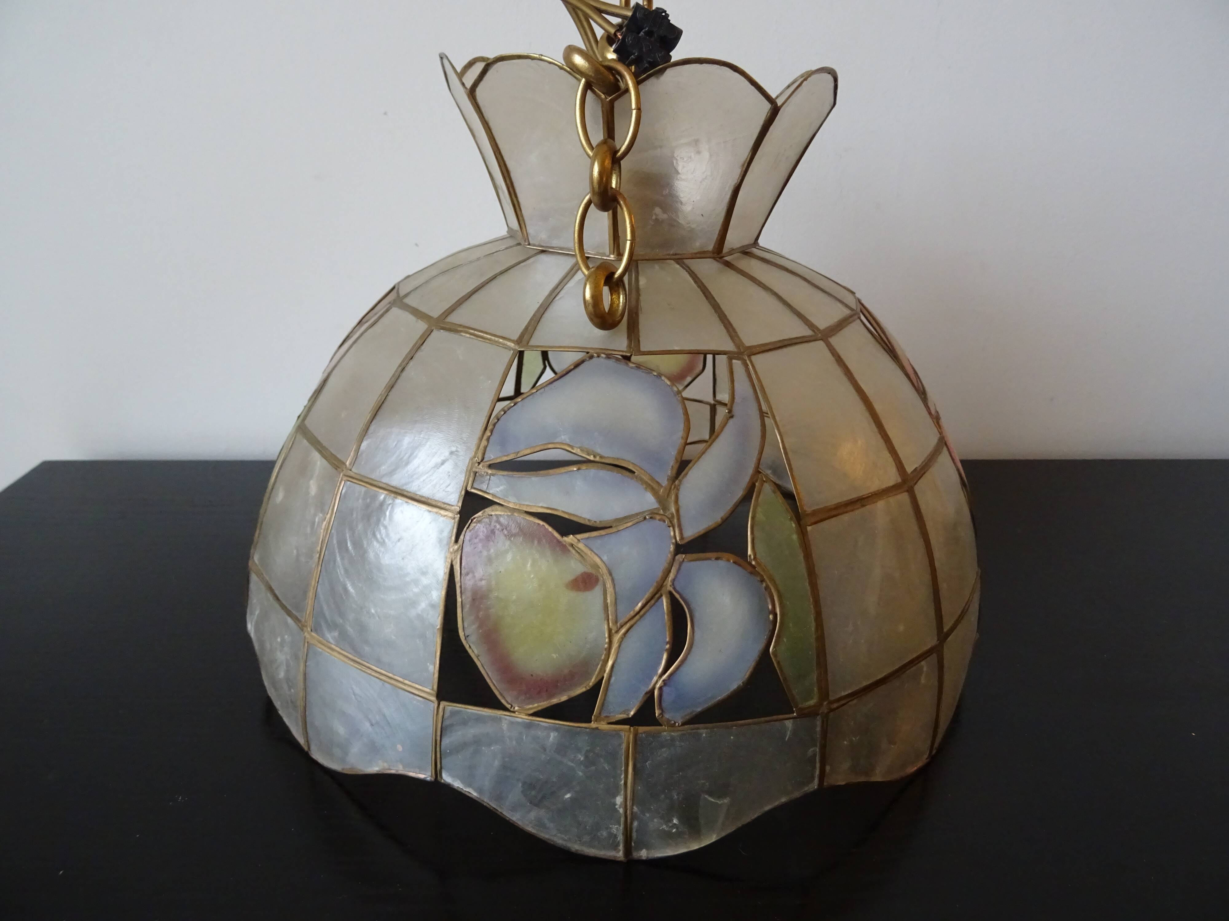 Vintage mother-of-pearl pendant lamp 70