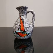 Small vase or jug fat lava Vallauris signed Tess