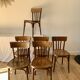 ensemble de 6 chaises bistrot en bois courbé années 50