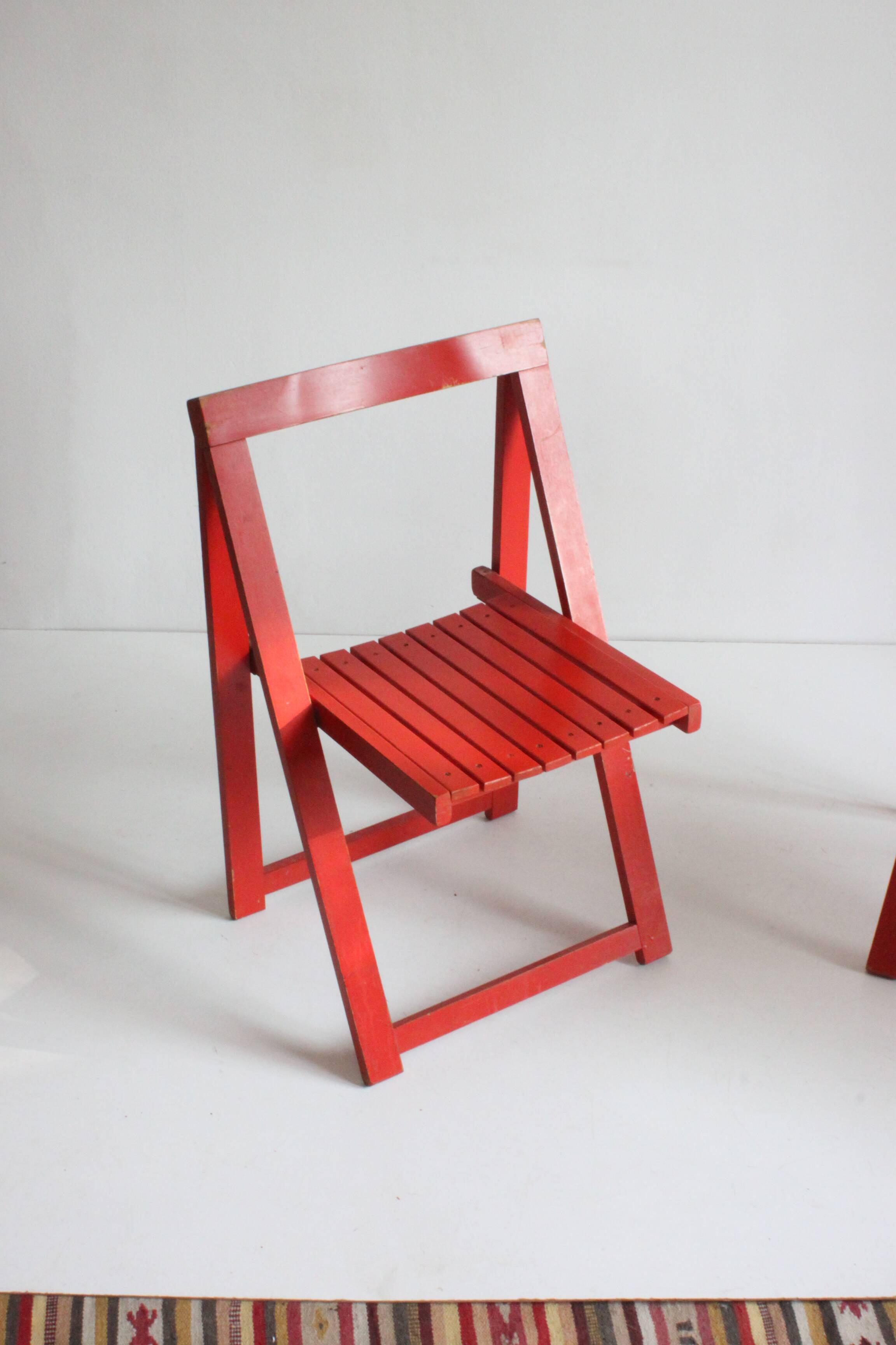 Vintage wooden folding chairs 1960s