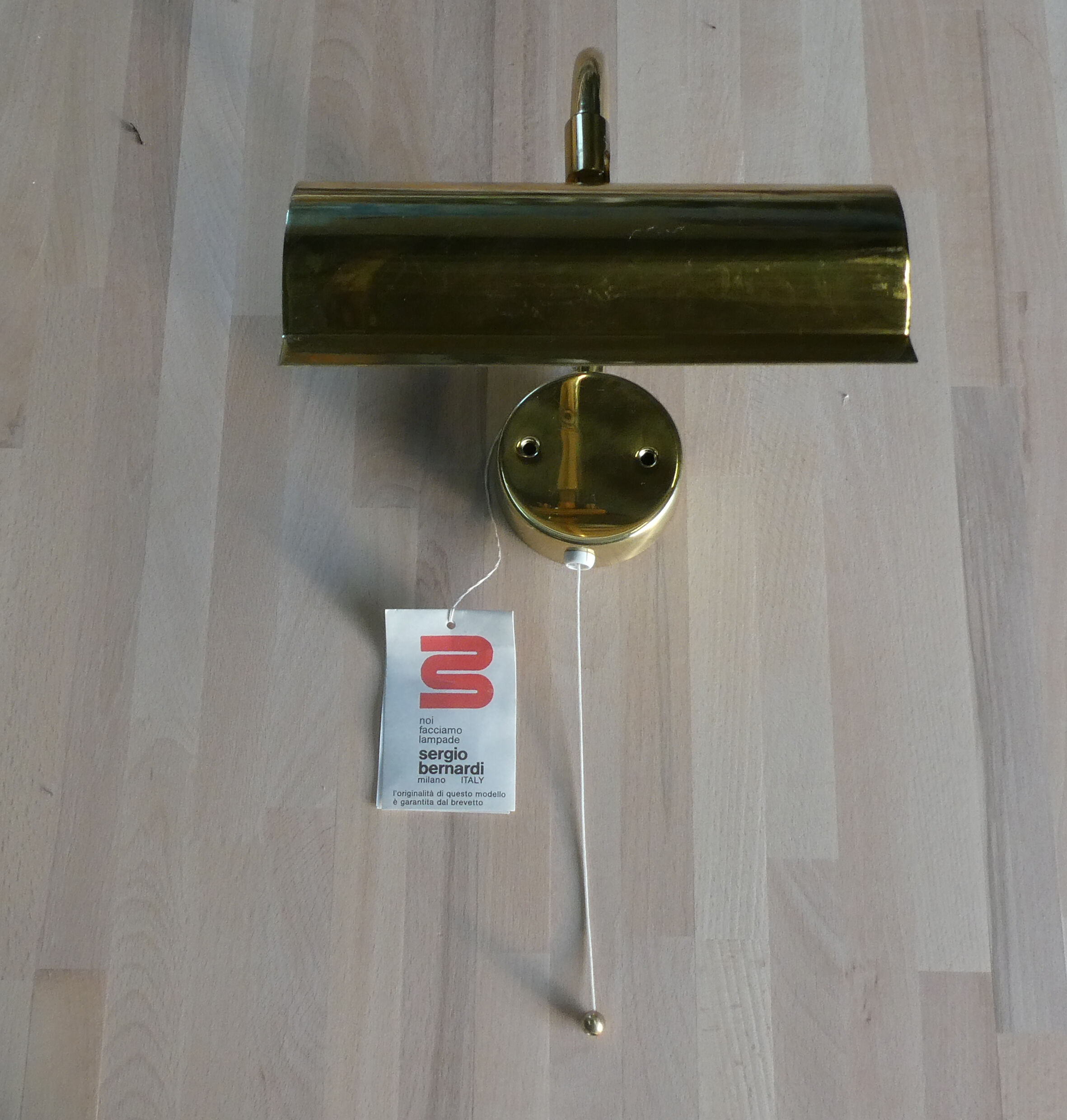 Design golden wall lamp by Sergio Bernardi - Italy