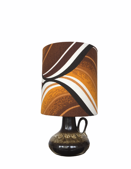 Bedside lamp candle holder Tampico fabric 70s