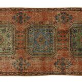 Turkish Anatolian Handmade Vintage Area Rug 356 cm x 93 cm
